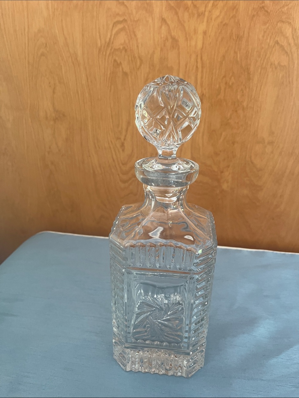 Vintage Zajecar Lead Crystal Liquor Decanter with Stopper - Yugoslavia Pinwheel